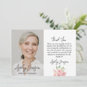 Sympathy Rose Photo Funeral Thank You Card サンキューカード (スタンド正面)