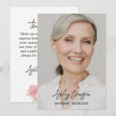 Sympathy Rose Photo Funeral Thank You Card サンキューカード (正面/裏面)