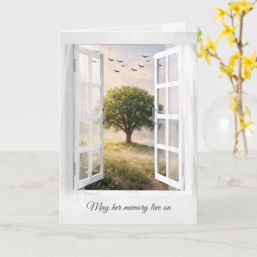 Sympathy Solitary Tree in a Window  カード (黄色い花)