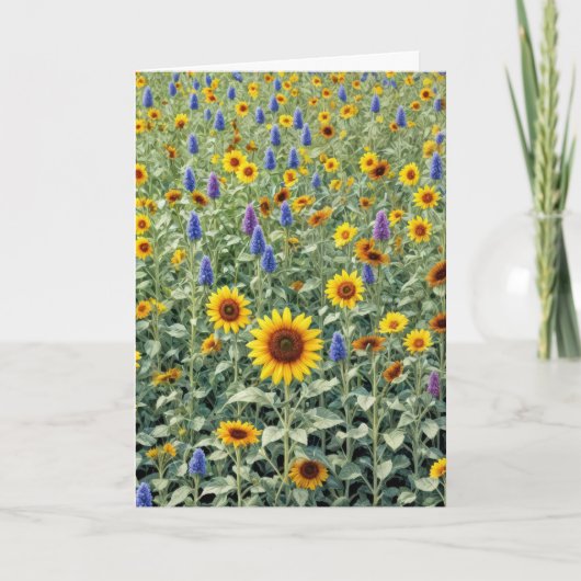 Sympathy Sunflower and Wildflower Field カード (正面)