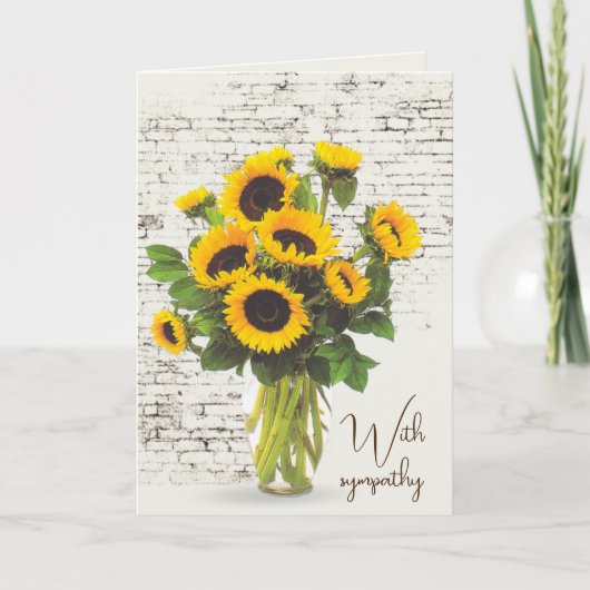 Sympathy Sunflower Bouquet On Brick   カード (正面)