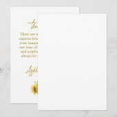 Sympathy Sunflower Funeral Thank You Card サンキューカード (正面/裏面)