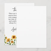 Sympathy Sunflower Funeral Thank You Card サンキューカード (正面/裏面)