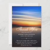 Sympathy thank you beach sunset death funeral サンキューカード (正面)