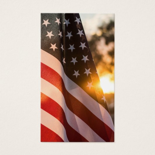 Sympathy USA Flag Cross Funeral Prayer Card (正面)