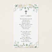 Sympathy White Floral Cross Photo Prayer Card (裏面)