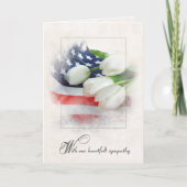 Sympathy White Tulips on American Flag カード (正面)
