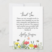 Sympathy Wildflower Photo Funeral Thank You Card サンキューカード (裏面)