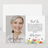 Sympathy Wildflower Photo Funeral Thank You Card サンキューカード (正面/裏面)