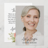 Sympathy Zinnia Photo Funeral Thank You Card サンキューカード (正面/裏面)