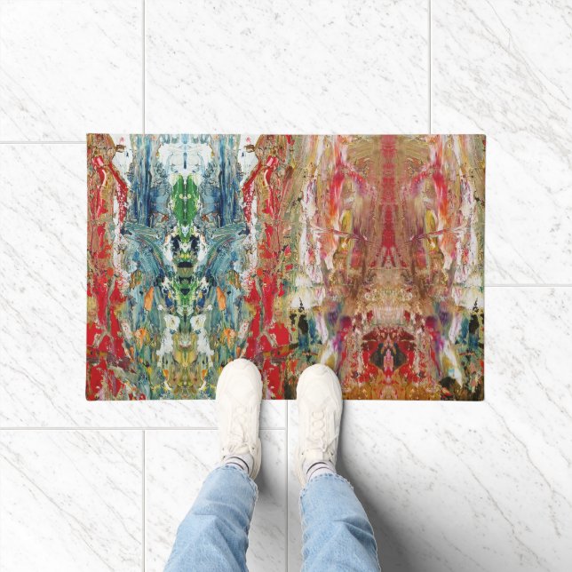 Symphony of Chaos -抽象芸術実在アーティストのパレット ドアマット (室内)