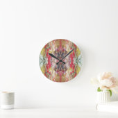 Symphony of Chaos -抽象芸術実在アーティストのパレット ラウンド壁時計 (ホーム)