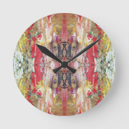 Symphony of Chaos -抽象芸術実在アーティストのパレット ラウンド壁時計