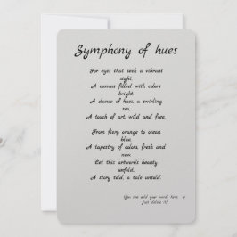 "Symphony of hues"ギフトカラフルカード+詩。