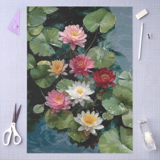 Symphony of Water Lilies Decoupage 薄葉紙 (クラフト)