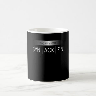 SYN ACK FIN itハッカーコード コーヒーマグカップ