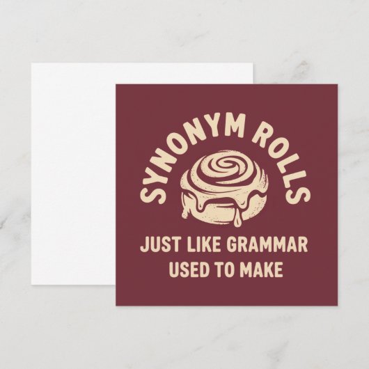 Synonym Rolls Just Like Grammar Used to Make Funny 招待状 (正面/裏面)