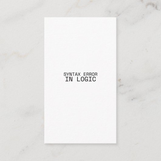 Syntax Error In Logic Minimalist Industrial  エンクロージャーカード (正面)