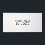 Syntax Error In Logic Minimalist Typewriter デスクマット<br><div class="desc">Debug your environment. A premium,  expansive desk mat featuring sharp typewriter typography that provides a visual anchor for identifying and correcting flawed workflows.</div>