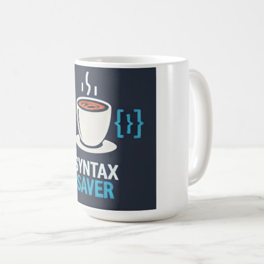 Syntax Saver Coffee & Code コーヒーマグカップ (正面右)