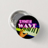Synth Wave Button 缶バッジ (正面&裏面)