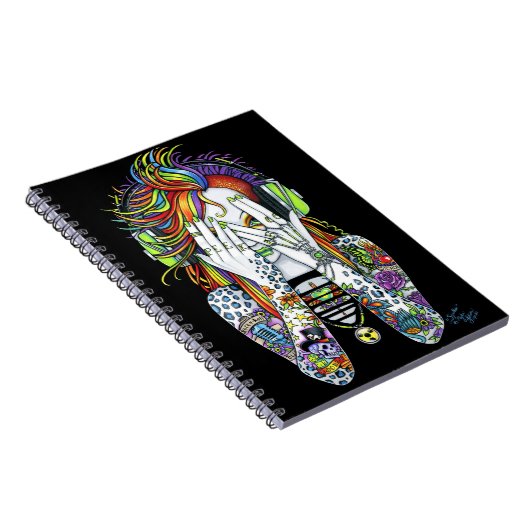 Synthea Psytranceのかいま見ブーイングの入れ墨のノート ノートブック (右側)