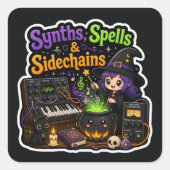 Synths, Spells & Sidechains – Halloween Producer スクエアシール (正面)