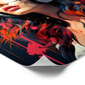 Synthwaveアールヌーボーパンク女聞の子の音楽 ポスター (角)