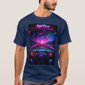 Synthwave "ナイトドライブ" tシャツ (正面)
