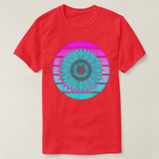 Synthwave 80sアートVAPORWAVEフラワーブロッサムレトロS Tシャツ (デザイン正面)
