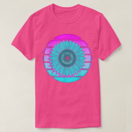 Synthwave 80s Art Vaporwave Flower Blossom Retro S Tシャツ (デザイン正面)
