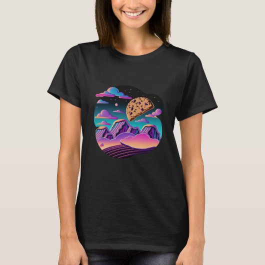 Synthwave 80s Cookieとヴィンテージ美学 Tシャツ (正面)