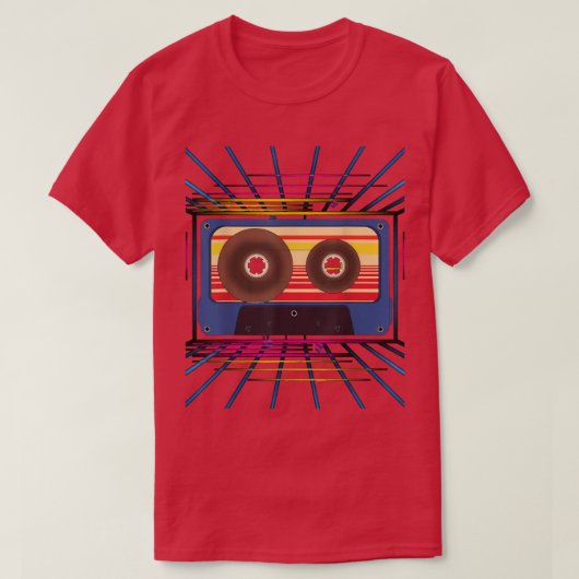Synthwave 80s Music Lover Retro Vaporwave Art Cass Tシャツ (デザイン正面)