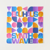 Synthwave Bauhaus Rainbowポスター#1 (pink-blue-yel タペストリー (正面)