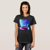 Synthwave car outrun retrowave futuresynth sci fi  tシャツ (正面フル)