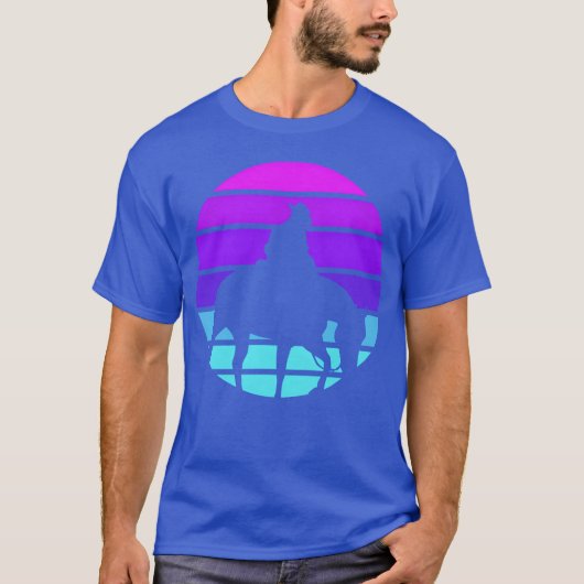 Synthwave Cowboy Horse Wrangler Gift girl Tシャツ (正面)