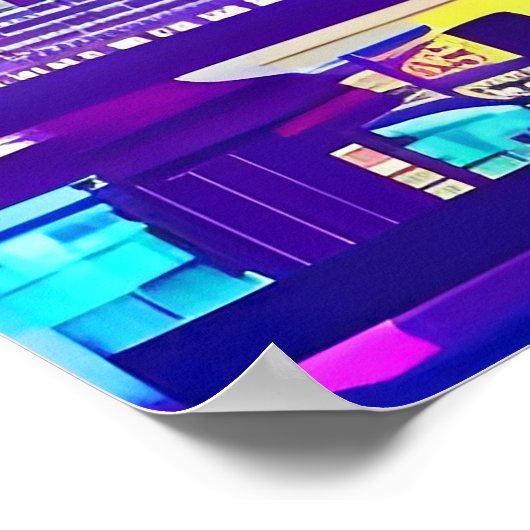 Synthwave/Cyberpunk City at Sunset ポスター (角)