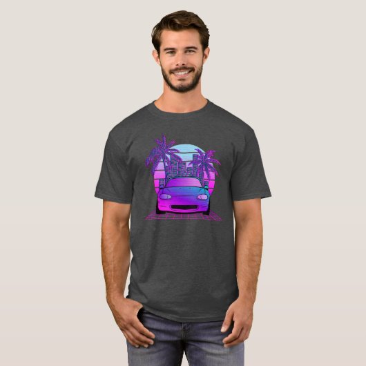 Synthwave Miata NB Tシャツ (正面フル)