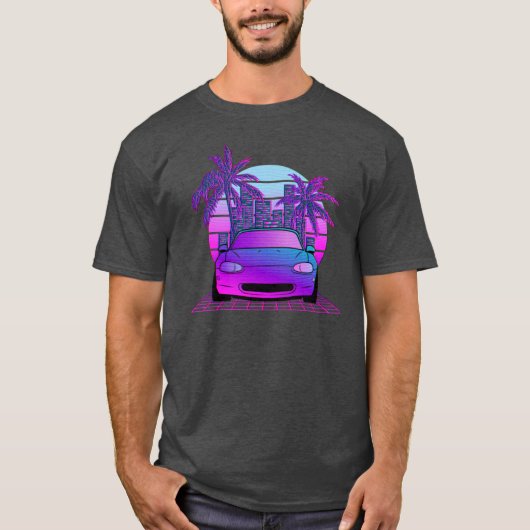 Synthwave Miata NB Tシャツ (正面)