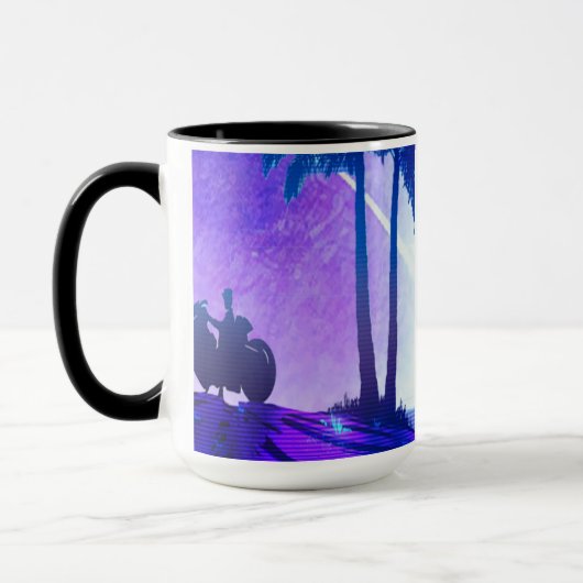 Synthwave Motorcycle Mug マグカップ (左)