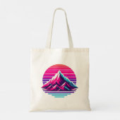 Synthwave Mountain Tote Bag – Retro Sunset Vibes トートバッグ (裏面)