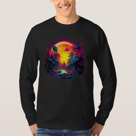 Synthwave Music Festival Forest Tシャツ (正面)