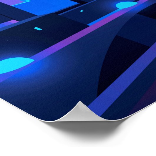 Synthwave Neon City: UFO ポスター (角)