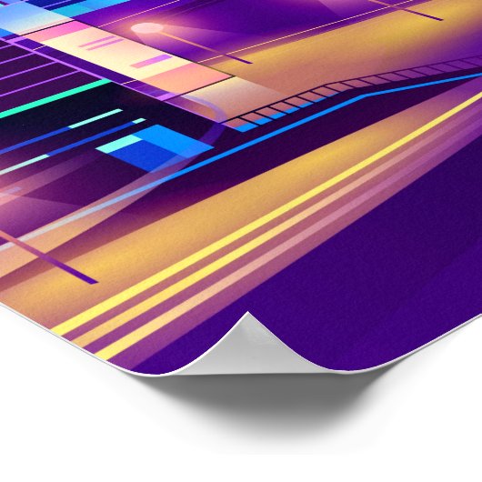 Synthwave Neon City ⛔ Vector art ポスター (角)