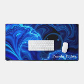 Synthwave Neon Wave Aesthetic Large デスクマット (キーボード&マウス)