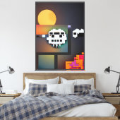 Synthwave Neurality Modernist キャンバスプリント (インサイチュ (寝室))