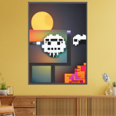 Synthwave Neurality Modernist キャンバスプリント (インサイチュ (リビング))