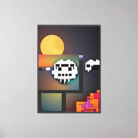 Synthwave Neurality Modernist キャンバスプリント (正面)