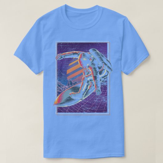 Synthwave Outer Space Vaporwave 80s Art Surfer Ast Tシャツ (デザイン正面)