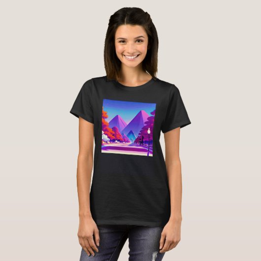 Synthwave outrun retrowave futuresynth sci fi  14 tシャツ (正面フル)